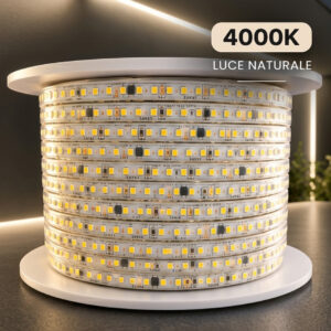 Striscia Led Rotolo da 100 metri 220V - 120 LED/mt 4000K Luce Naturale 12W/mt