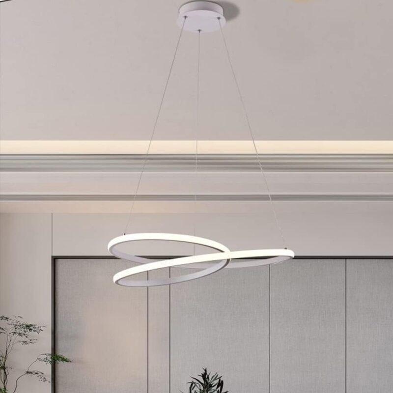 Lampadario LED moderno bianco diametro 60 cm CCT 38W b62 b3c 1
