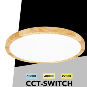 Home 28 Plafoniera LED Slim Legno 36W CCT IP40 – Luce regolabile da 2700K a 6500K con Switch | Design moderno e ultra sottile