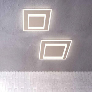 Plafoniera LED moderna 1223/65-SA TOPLIGHT in metallo verniciato sabbia 65x65 cm – CCT regolabile