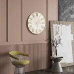 Orologio da Parete Artigianale CRILUX di Abitarte – Diametro 80 cm, Numeri in Legno a Rilievo, Meccanismo al Quarzo