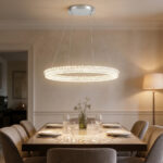 Lampadario LED A Sospensione Anello Ovale In Cristallo 50W Dimmerabile