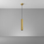 Sospensione tubolare tonda oro 1xGU10 altezza 30cm