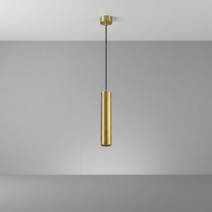 Sospensione tubolare tonda oro 1xGU10 altezza 30cm